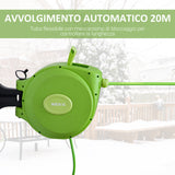 easycomfort easycomfort rullo avvolgitubo riavvolgimento automatico con ugello multifunzionale giardino 20 metri