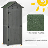 easycomfort easycomfort capanno da giardino porta attrezzi in legno impermeabile 77x54 2x179cm grigio