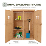 easycomfort casetta da giardino legno con porta doppia mensole e finestre 127.5x50x164cm 35540