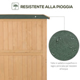 easycomfort casetta da giardino legno con porta doppia mensole e finestre 127.5x50x164cm 35540