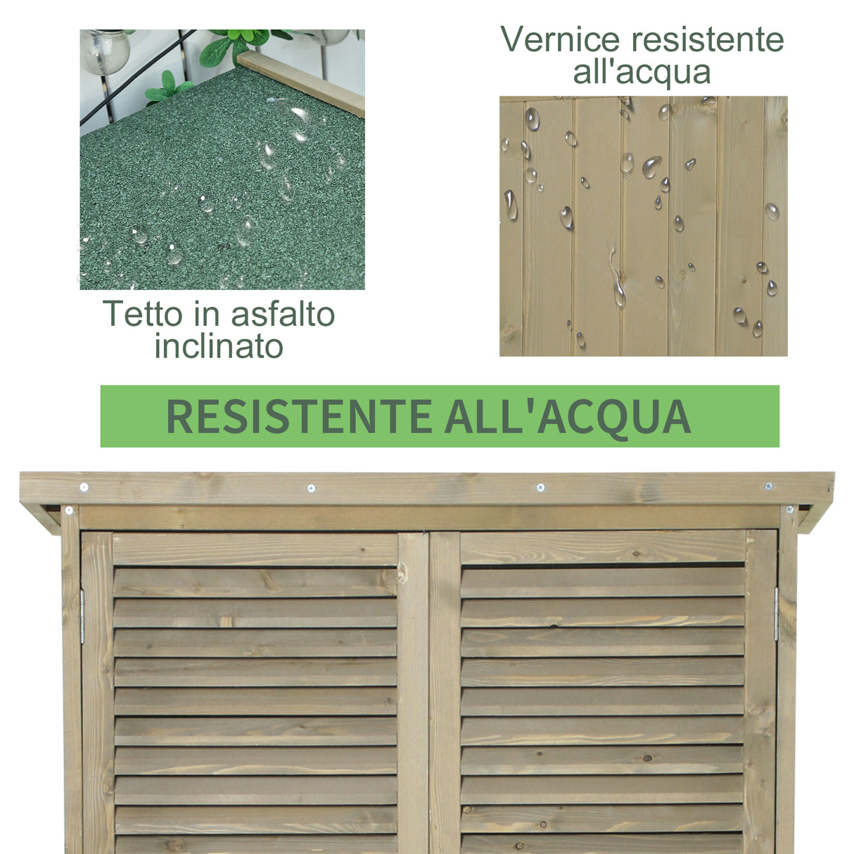 easycomfort easycomfort capanno per utensili da giardino con 4 scompartimenti in legno di abete impermeabile