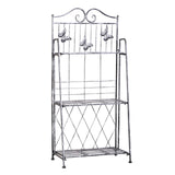 easycomfort easycomfort fioriera a scaffale a 3 ripiani da giardino balcone interno grigio argento 44 x 25 x96 cm