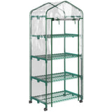 easycomfort serra per piante verticale con scaffale a 4 ripiani in acciaio e pvc bianco 69x50x165cm