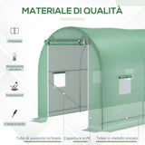 easycomfort easycomfort serra a tunnel da giardino struttura in acciaio con 8 finestre verde 500x200x210cm