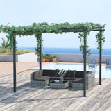 easycomfort pergolato da giardino struttura in metallo nero 300 x 300 x 230 cm