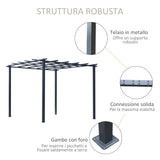 easycomfort pergolato da giardino struttura in metallo nero 300 x 300 x 230 cm
