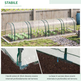 easycomfort serra a tunnel in acciaio e pvc impermeabile e anti uv con 4 porte a cerniera 395x100x80 cm