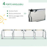 easycomfort serra a tunnel in acciaio e pvc impermeabile e anti uv con 4 porte a cerniera 395x100x80 cm