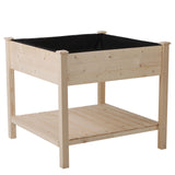 easycomfort easycomfort orto fioriera pensile urbano in legno con fodera in tessuto 91x91x81cm