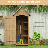easycomfort easycomfort casetta porta attrezzi da giardino in legno impermeabile con porte e mensole