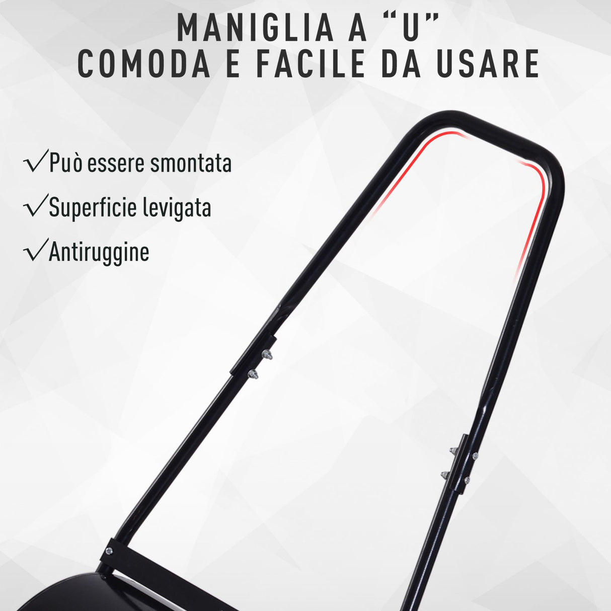easycomfort easycomfort rullo da giardino in metallo nero serbatoio 60 l 50 cm