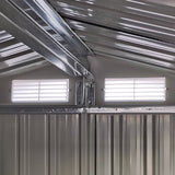 easycomfort casetta da giardino porta attrezzi in acciaio tetto inclinato e 4 prese d aria 152x132x188cm