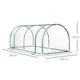 easycomfort serra da giardino a tunnel in acciaio e con copertura in pvc 200x100x80 cm trasparente e verde