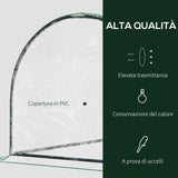 easycomfort serra da giardino a tunnel in acciaio e con copertura in pvc 200x100x80 cm trasparente e verde