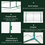 easycomfort serra da giardino a tunnel in acciaio e con copertura in pvc 200x100x80 cm trasparente e verde
