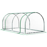 easycomfort serra da giardino a tunnel in acciaio e con copertura in pvc 200x100x80 cm trasparente e verde