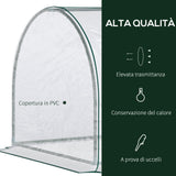 easycomfort oustunny serra da giardino con porte anteriori a cerniera in acciaio e pvc 250x100x80 cm