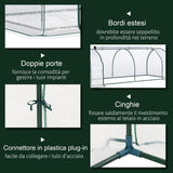 easycomfort oustunny serra da giardino con porte anteriori a cerniera in acciaio e pvc 250x100x80 cm