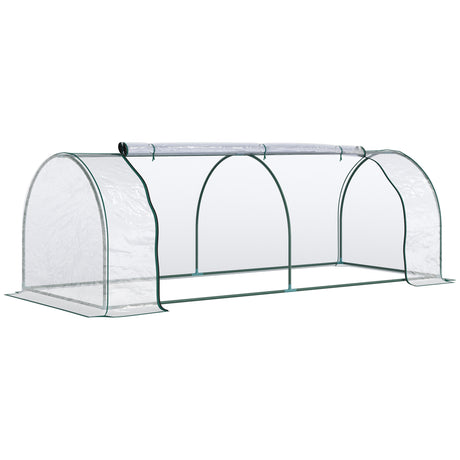easycomfort oustunny serra da giardino con porte anteriori a cerniera in acciaio e pvc 250x100x80 cm