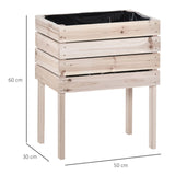 easycomfort letto per orto rialzato con 4 vasi portapiante da 50x30x60cm fioriera da esterno in legno colore naturale