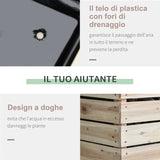 easycomfort letto per orto rialzato con 4 vasi portapiante da 50x30x60cm fioriera da esterno in legno colore naturale