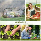 easycomfort mini serra da giardino con 2 finestre avvolgibili e copertura pvc anti uv 119x60x60cm trasparente