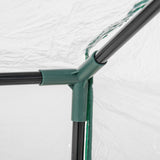 easycomfort mini serra da giardino con 2 finestre avvolgibili e copertura pvc anti uv 119x60x60cm trasparente