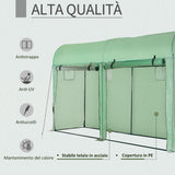easycomfort easycomfort serra a tunnel da giardino 2 porte avvolgibili 4 finestre acciaio e pe
