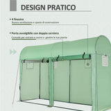 easycomfort easycomfort serra a tunnel da giardino 2 porte avvolgibili 4 finestre acciaio e pe