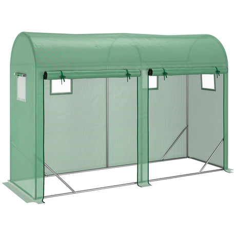 easycomfort easycomfort serra a tunnel da giardino 2 porte avvolgibili 4 finestre acciaio e pe