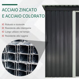 easycomfort easycomfort casetta porta attrezzi 1 porta scorrevole tetto inclinato acciaio nero