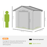 easycomfort capanno porta attrezzi 2 porte scorrevoli griglie ventilazione acciaio
