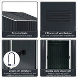 easycomfort capanno porta attrezzi 2 porte scorrevoli griglie ventilazione acciaio