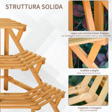 easycomfort easycomfort scaletta portavasi in legno angolare 3 mensole per giardino e casa