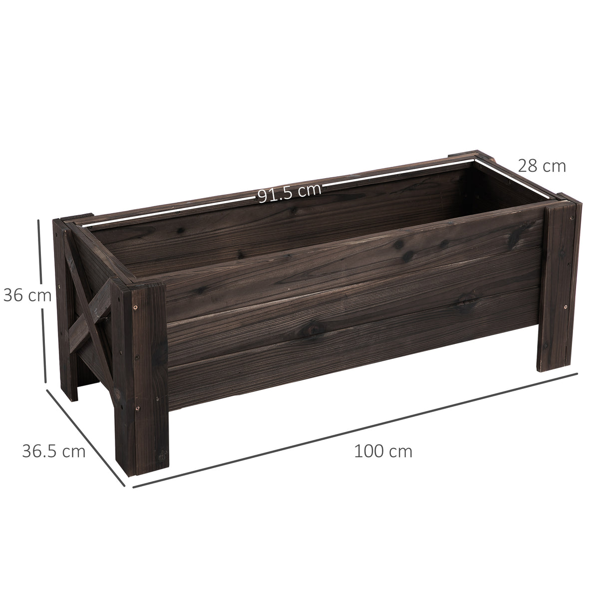 easycomfort easycomfort fioriera da esterno portapiante vaso per orto rialzato in legno
