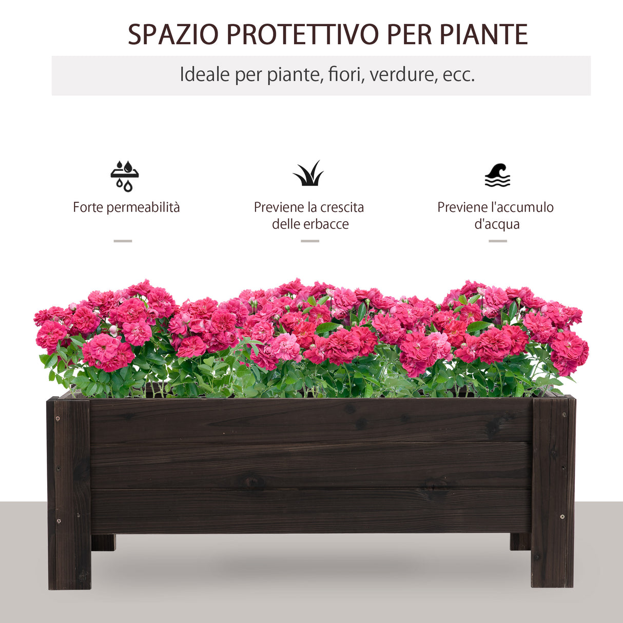 easycomfort easycomfort fioriera da esterno portapiante vaso per orto rialzato in legno