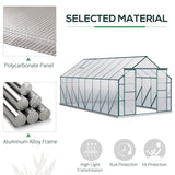 easycomfort serra da giardino in policarbonato metallo e alluminio anti uv e antivento 244x500x216cm verde