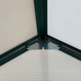 easycomfort serra da giardino in policarbonato metallo e alluminio anti uv e antivento 244x500x216cm verde