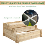 easycomfort fioriera in legno di abete a 3 livelli cassetta per orto rialzato da esterno 120x100x54cm