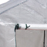 easycomfort serra da giardino per esterni in acciaio e pe con 2 scaffali e porta avvolgibile 143x143x195 cm bianco