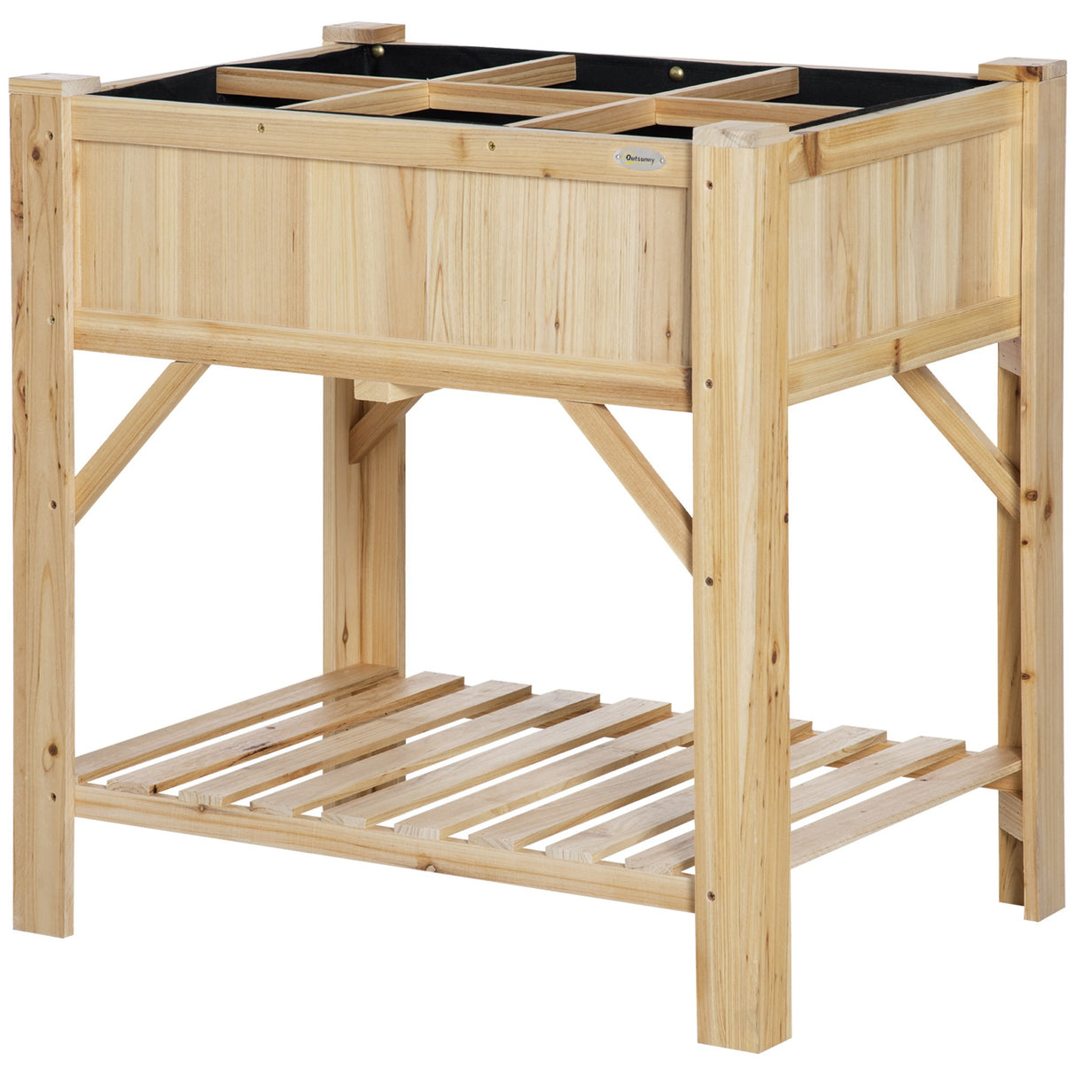 easycomfort easycomfort letto per orto rialzato con 6 scomparti in legno di abete 78 5x58x81cm