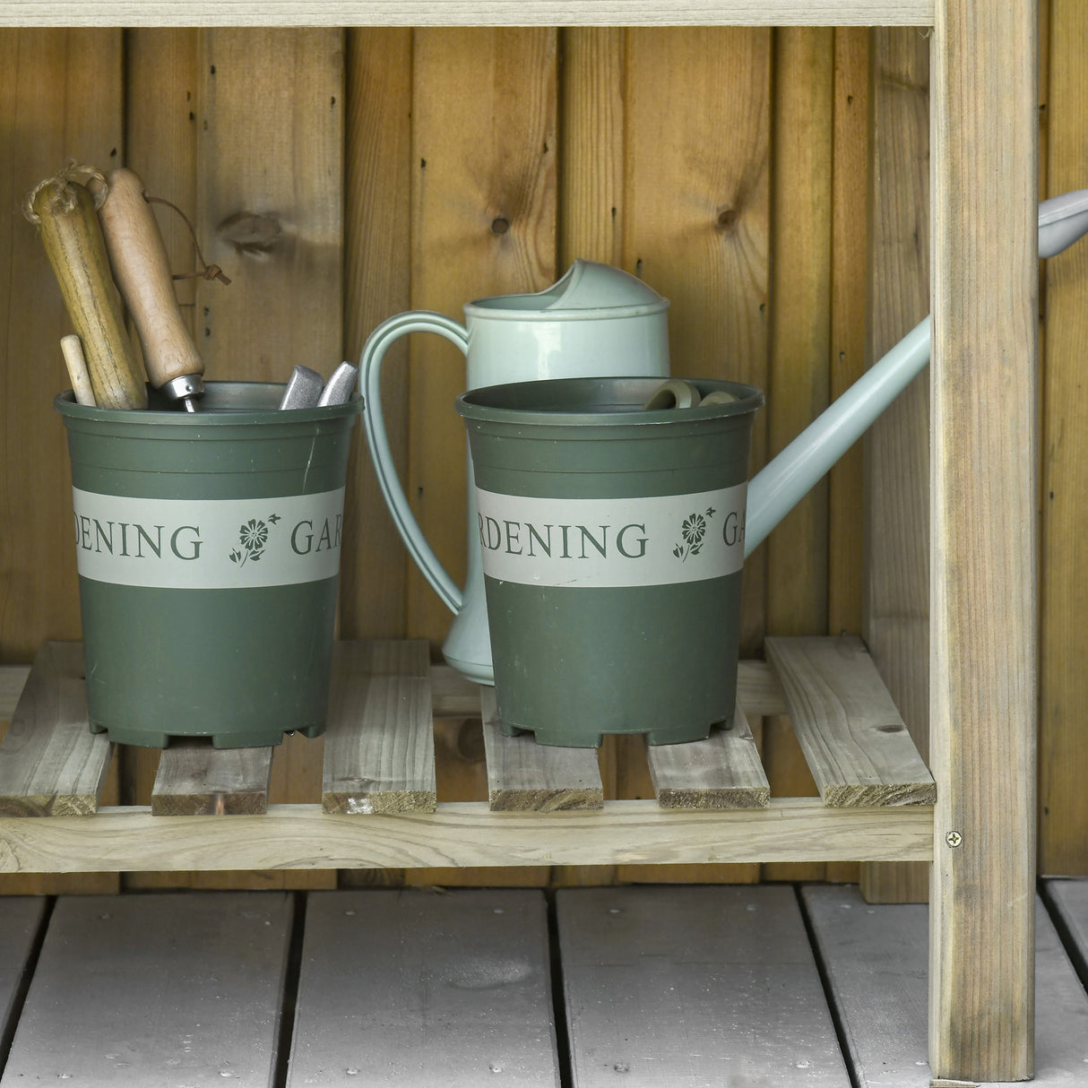 easycomfort fioriera rialzata in legno con gambe e ripiano inferiore per giardino e balcone 91x51x76cm 33183