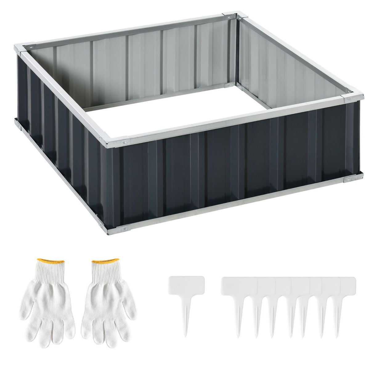 easycomfort letto per orto rialzato in acciaio fondo aperto e montaggio senza attrezzi 90x90x30cm