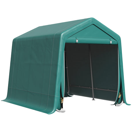easycomfort tendone garage per auto moto e attrezzi in metallo e tessuto pe 240x200x202cm verde