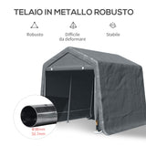 easycomfort easycomfort tendone garage per auto moto e attrezzi in metallo e tessuto pe 280x240x240cm grigio