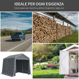 easycomfort easycomfort tendone garage per auto moto e attrezzi in metallo e tessuto pe 280x240x240cm grigio
