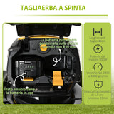 easycomfort easycomfort tagliaerba a batteria 40v motore 800w lama da 42cm con 6 altezze di taglio 25 75mm e sacco di raccolta 45l