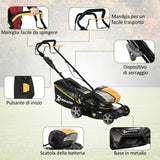 easycomfort easycomfort tagliaerba a batteria 40v motore 800w lama da 42cm con 6 altezze di taglio 25 75mm e sacco di raccolta 45l
