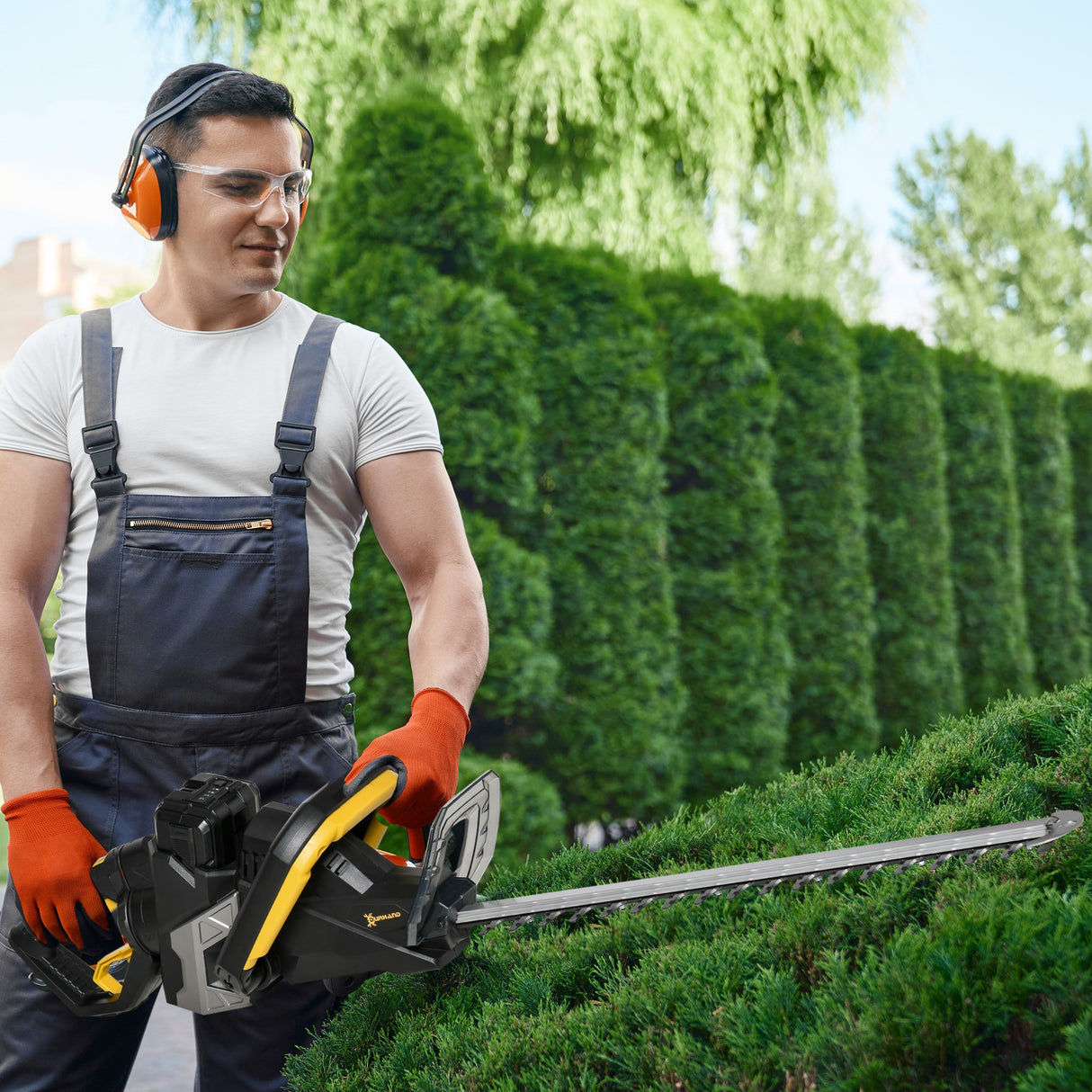 easycomfort easycomfort tagliasiepi elettrico a batteria con impugnatura ergonomica regolabile 180 e lama da 52cm