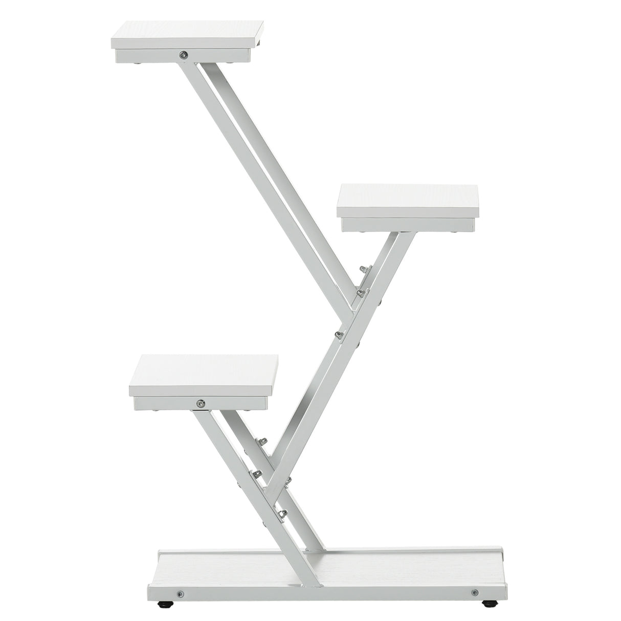 easycomfort scaletta portavasi a 4 livelli per interni ed esterni in mdf e acciaio 50.5x24x81 cm bianco